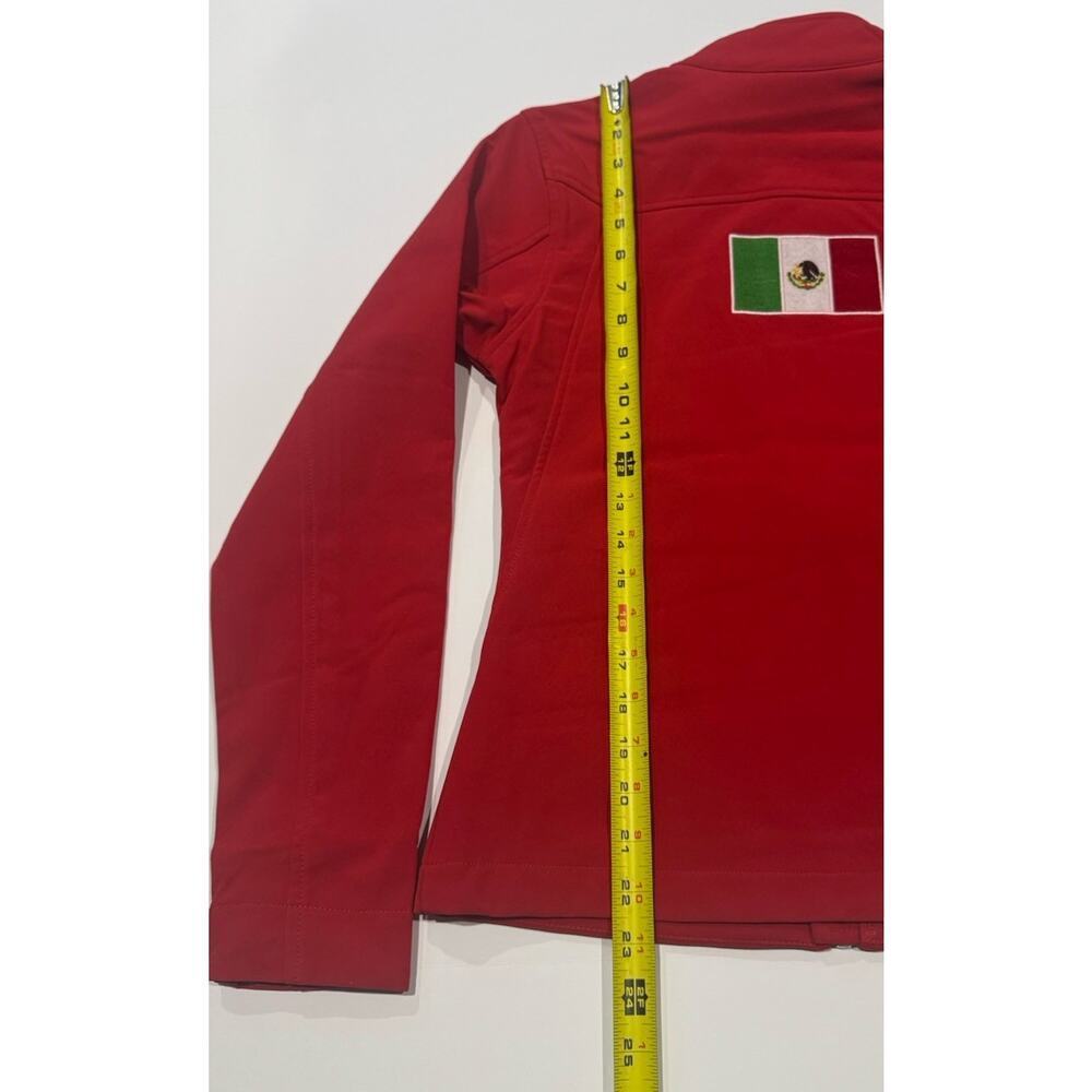 Ariat Mexico Team Softshell Jacket Red Fleece Lined Womens XS Flag - Picture 9 of 10